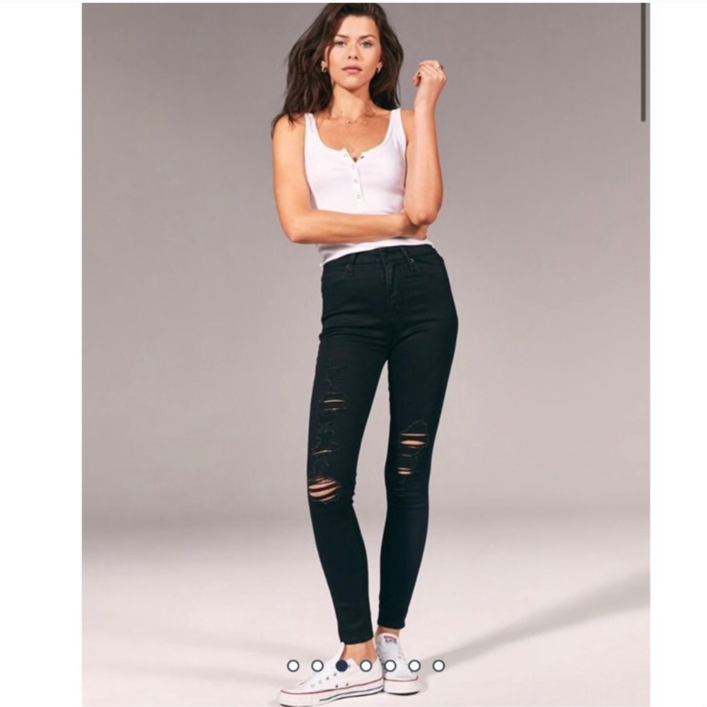 Hi Rise Super Skinny Distressed Jeans
